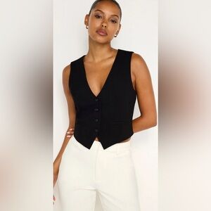 NWT Good American Women's Suiting Vest in Black
